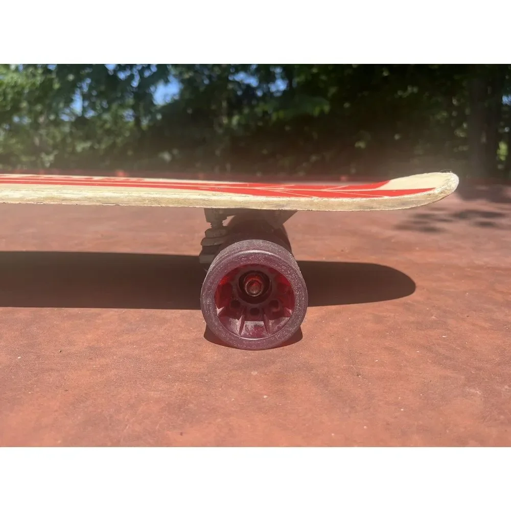 VTG Justen Fiberglass Skateboard Red White‎ 70s Sidewalk Surfboard